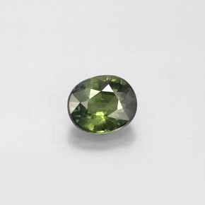 0.92 ct Green Sapphire Gemstone, Sapphire Gem in Oval Facet Shape for Sale.