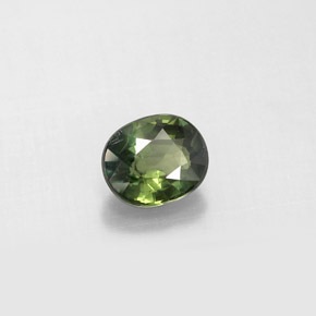 0.92 ct Green Sapphire Stone, Natural Sapphire in Oval Facet Shape for Sale