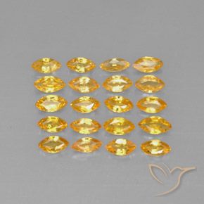 3.90 ctw Golden Sapphire Gemstones, Sapphire Gems in Marquise Facet Shape for Sale.