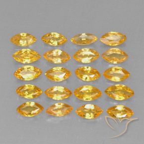3.90 ctw Golden Sapphire Stones, Natural Sapphire in Marquise Facet Shape for Sale