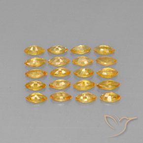 Sapphire Gemstones in 5.1 x 2.6 mm Size for Sale, Sapphire Stones in Medium Golden Color