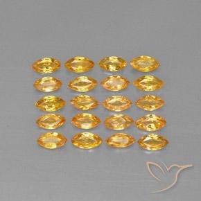 Medium-Light Orange-Gold Сапфир Камень - 0.2ct Фасетная Маркиза (ID: 291592)