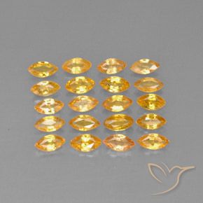 Medium-Light Orange-Gold Zafiro Gema - 0.2ct Forma marquesa (ID: 291593)