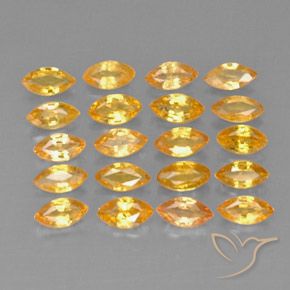 3.90 ctw Yellow Sapphire Stones, Natural Sapphire in Marquise Facet Shape for Sale