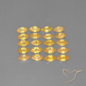Dark Orange-Gold Sapphire Gem - 0.2ct Marquise Facet (ID: 291594)