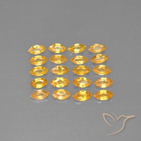 Medium-Light Orange-Gold Sapphire Gem - 0.2ct Marquise Facet (ID: 291596)