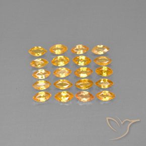 3.67 ctw Golden Sapphire Gemstones, Sapphire Gems in Marquise Facet Shape for Sale.