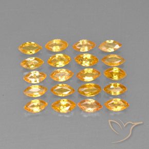 3.67 ctw Golden Sapphire Stones, Natural Sapphire in Marquise Facet Shape for Sale