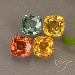1.87 ctw Multicolor Sapphire Stones, Natural Sapphire in Cushion-Cut Shape for Sale