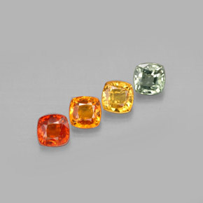2.80 ctw Multicolor Sapphire Stones, Natural Sapphire in Cushion-Cut Shape for Sale