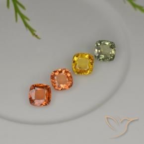 2.28 ctw Multicolor Sapphire Stones, Natural Sapphire in Cushion-Cut Shape for Sale