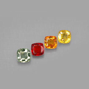 2.17 ctw Multicolor Sapphire Stones, Natural Sapphire in Cushion-Cut Shape for Sale
