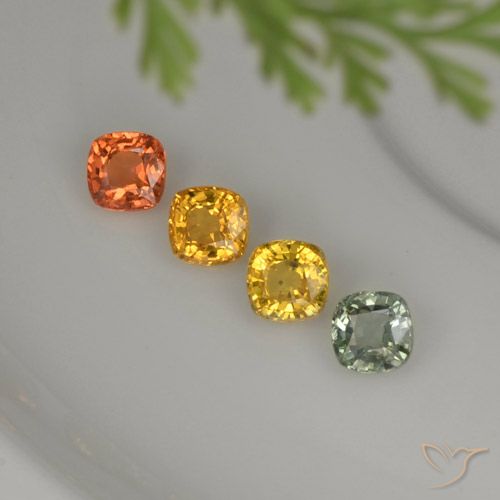 Multicolor Sapphire Gem - 0.4ct Cushion-Cut (ID: 292793)