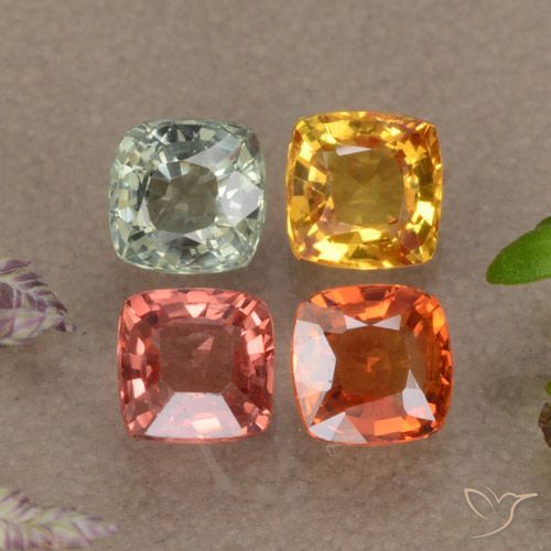 Multicolore Zaffiro Gem - 0.3ct Taglio a cuscino (ID: 292796)