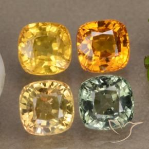 2.65 ctw Multicolor Sapphire Stones, Natural Sapphire in Cushion-Cut Shape for Sale