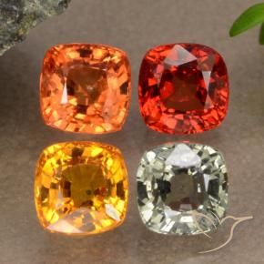 2.26 ctw Multicolor Sapphire Stones, Natural Sapphire in Cushion-Cut Shape for Sale