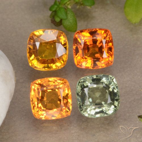 Multicolor Sapphire Gem - 0.6ct Cushion-Cut (ID: 292800)