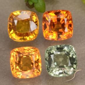 2.49 ctw Multicolor Sapphire Stones, Natural Sapphire in Cushion-Cut Shape for Sale