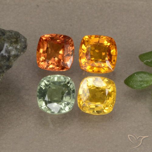 Mehrfarbig Saphir Edelstein - 0.5ct Kissenschliff (ID: 292804)