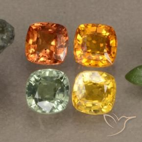 1.90 ctw Multicolor Sapphire Stones, Natural Sapphire in Cushion-Cut Shape for Sale