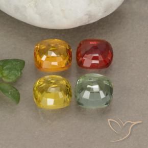 Sapphire Gemstones in 4.6 x 4.6 mm Size for Sale, Sapphire Stones in Multicolor Color