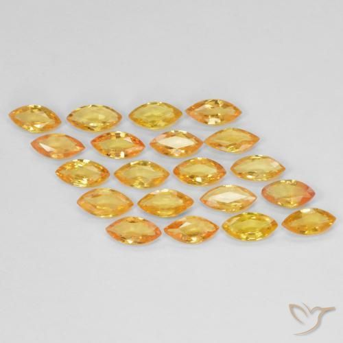 2.95 ctw Orange Sapphire Stones, Natural Sapphire in Marquise Facet Shape for Sale