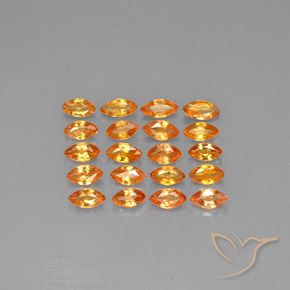 3.53 ctw Orange Sapphire Gemstones, Sapphire Gems in Marquise Facet Shape for Sale.