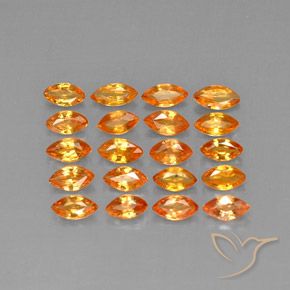 3.53 ctw Orange Sapphire Stones, Natural Sapphire in Marquise Facet Shape for Sale