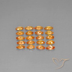 Sapphire Gemstones in 4.8 x 2.6 mm Size for Sale, Sapphire Stones in Deep Orange Color