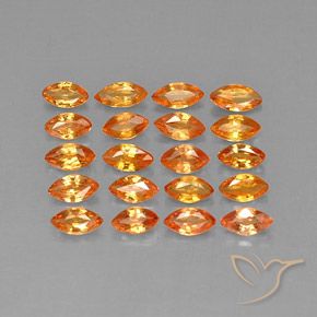 3.03 ctw Orange Sapphire Stones, Natural Sapphire in Marquise Facet Shape for Sale