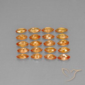 Sapphire Gemstones in 4.4 x 2.5 mm Size for Sale, Sapphire Stones in Deep Orange Color