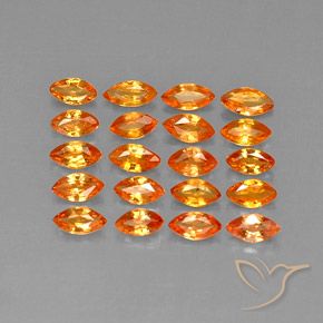 4.36 ctw Orange Sapphire Stones, Natural Sapphire in Marquise Facet Shape for Sale