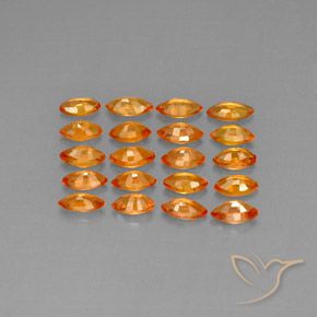 Sapphire Gemstones in 5 x 2.7 mm Size for Sale, Sapphire Stones in Deep Orange Color