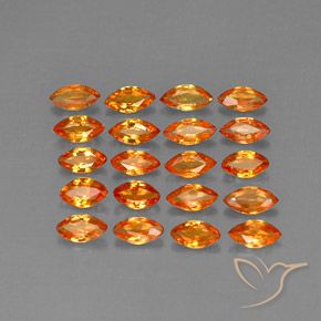 4.13 ctw Orange Sapphire Stones, Natural Sapphire in Marquise Facet Shape for Sale