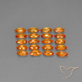 Sapphire Gemstones in 5 x 2.6 mm Size for Sale, Sapphire Stones in Deep Orange Color