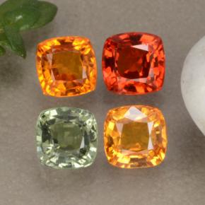1.99 ctw Multicolor Sapphire Stones, Natural Sapphire in Cushion-Cut Shape for Sale