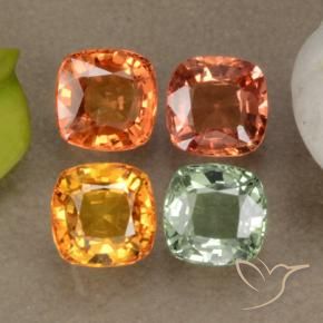 2.22 ctw Multicolor Sapphire Stones, Natural Sapphire in Cushion-Cut Shape for Sale