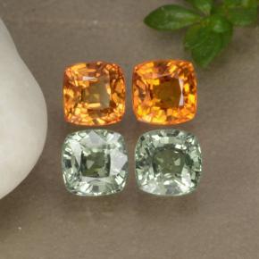 2.19 ctw Multicolor Sapphire Gemstones, Sapphire Gems in Cushion-Cut Shape for Sale.