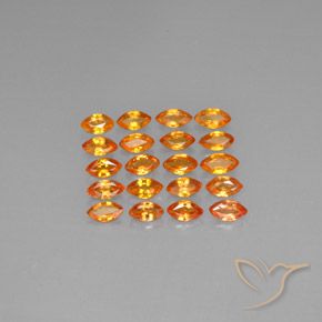 Naranja medio Zafiro Gema - 0.2ct Forma marquesa (ID: 293188)