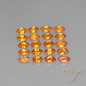 4.11 ctw Orange Sapphire Stones, Natural Sapphire in Marquise Facet Shape for Sale
