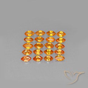 Naranja oscuro Zafiro Gema - 0.2ct Forma marquesa (ID: 293191)