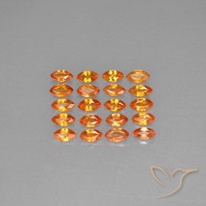 Arancione scuro Zaffiro Gem - 0.2ct Marquise sfaccettato (ID: 293192)