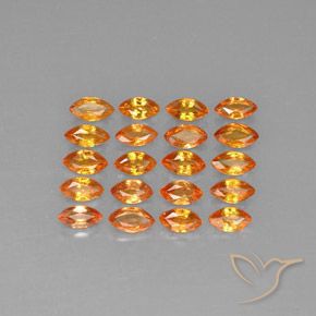 3.76 ctw Orange Sapphire Stones, Natural Sapphire in Marquise Facet Shape for Sale