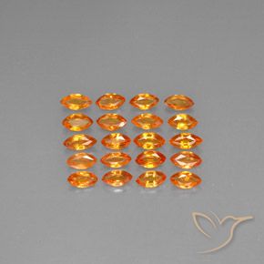 Apricot Orange 蓝宝石 Gem - 0.2ct 马眼切面 (ID: 293194)