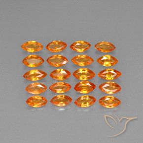 3.81 ctw Orange Sapphire Stones, Natural Sapphire in Marquise Facet Shape for Sale