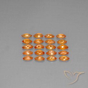 Sapphire Gemstones in 4.8 x 2.6 mm Size for Sale, Sapphire Stones in Apricot Orange  Color