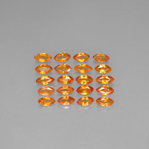 2.42 ctw Orange Sapphire Gemstones, Sapphire Gems in Marquise Facet Shape for Sale.