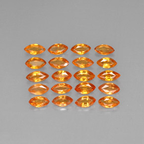 2.42 ctw Orange Sapphire Stones, Natural Sapphire in Marquise Facet Shape for Sale