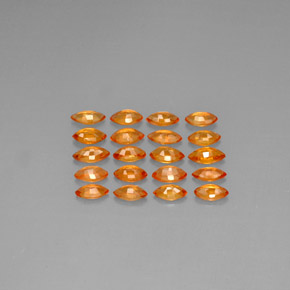 Sapphire Gemstones in 4.3 x 2.3 mm Size for Sale, Sapphire Stones in Yellow Orange Color
