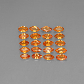 2.46 ctw Orange Sapphire Gemstones, Sapphire Gems in Marquise Facet Shape for Sale.